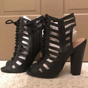 Black High-Heeled Sandals